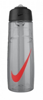Nike T1 Flow Swoosh Water Bottle Grey/Crimson 709M