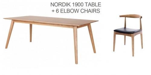 Nordik 1900 Dining Suite With 6 Elbow Chairs