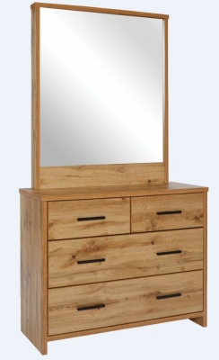 Nova 4Dr Dresser W/Mirror Natural Wood 1000X396X17