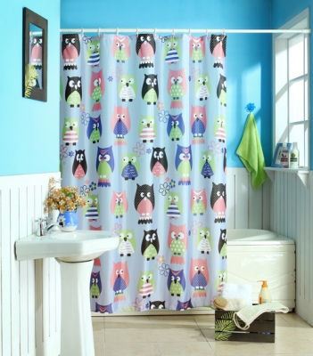 Cloud 9 Owls Printed 120X180Cm Shower Curtain