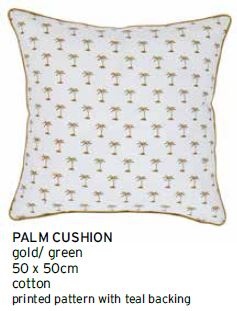 Palm Gold Green Lrg Cushion 50X50Cm