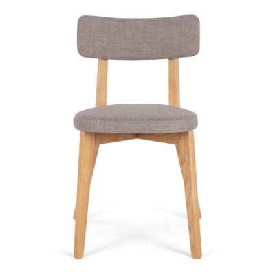 Prego Dining Chair Light Grey Fabric Oak Legs