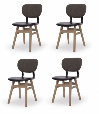 Lappland Dining Chair Pu Seat Set Of 4