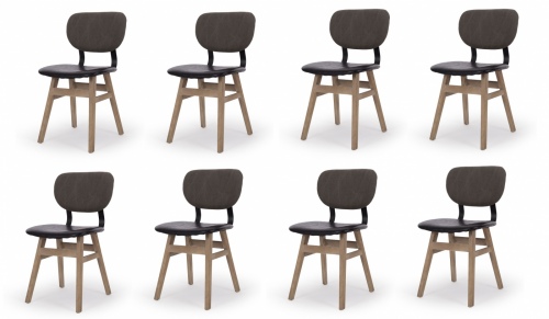 Lappland Dining Chair Pu Seat Set Of 8