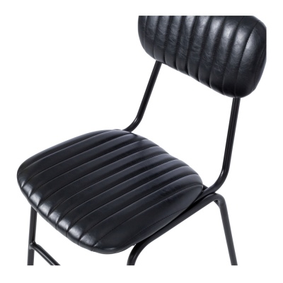 Datsun Vintage Black Dining Chair Pu & Metal