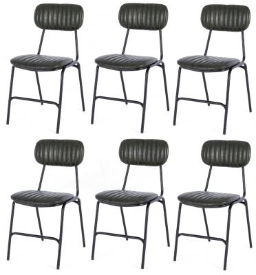Datsun Vintage Green Dining Chair Set Of 6