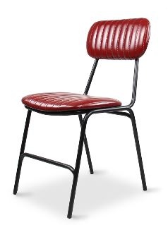 Datsun Cherry Red Dining Chair Pu & Metal
