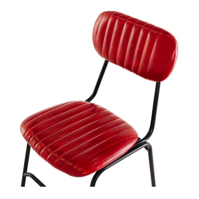 Datsun Cherry Red Dining Chair Pu & Metal