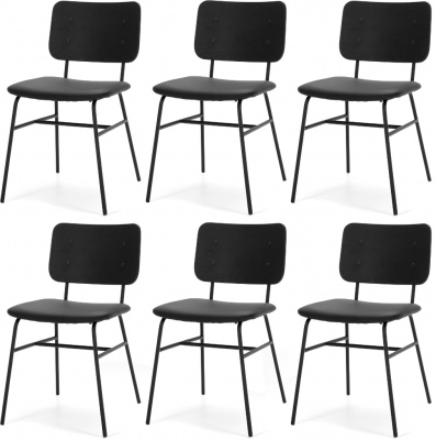 Lukas Black Panel Dining Chair Set Of 6