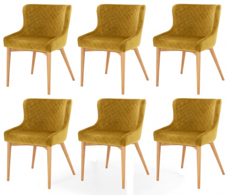 Paris Golden Velvet Dining Chair Set Of 6