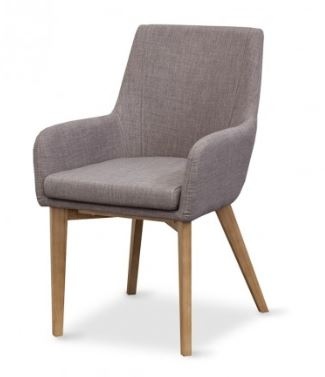 Siediti Arm Chair Light Grey Fabric Oak Legs