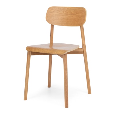 Flavia Panel Dining Chair Oak Timber Seat