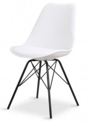 Kara Dining Chair White Seat Metal Legs
