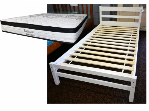 Small Kids White Single Slat Frame + Relaxon Matt