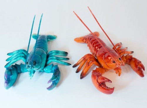 Lobster Blue And Red Ornaments Set Of 2