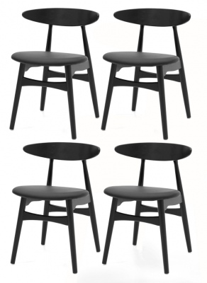 Kaiwaka Black Dining Chair Set Of 4