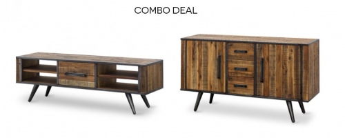 Rustic Skandy Sideboard + Low Tv Unit Combo