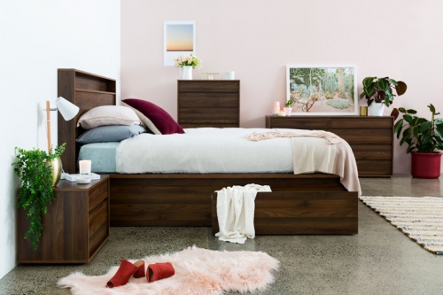 Skov 5Pc Bedroom Suite Dark Walnut Compact
