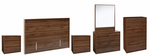 Skov 5Pc Bedroom Suite Dark Walnut Compact