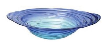 Recycled Glass Tornado Bowl Sea Blue 480Mm