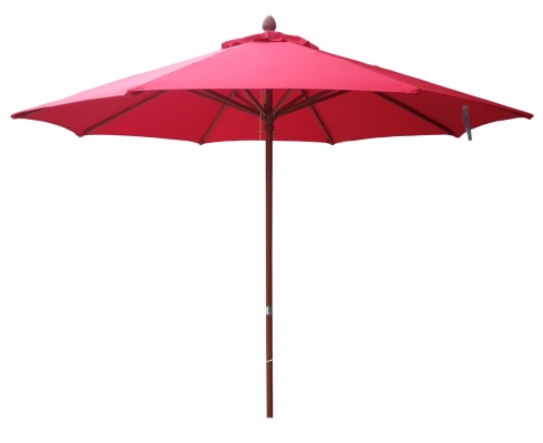 Tuscany Wood Look Outdoor Umbrella Red 2.7M Polyes