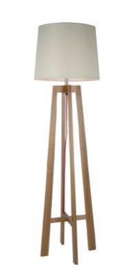 Beech Floor Lamp With White Shade 450X1620MM