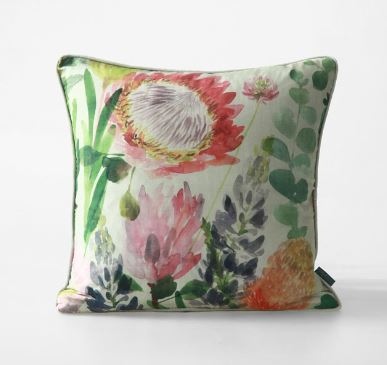 Protea Cushion 45X45 Silk Linen