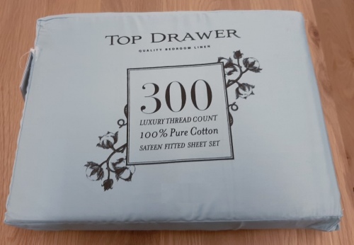 Top Drawer 300Tc Single Light Blue Sheet Set