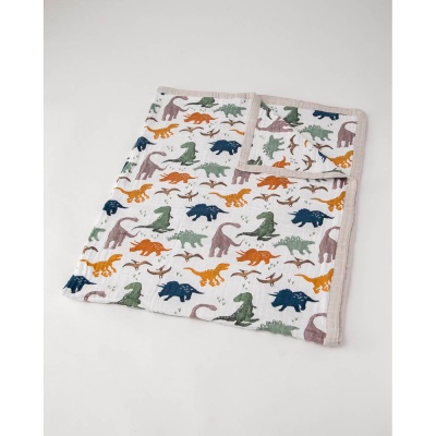 Cotton Muslin Big Kid Quilt Dino Friends
