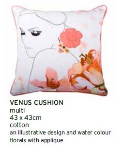 Venus Cushion Face Floral Med Cushion 43X43Cm