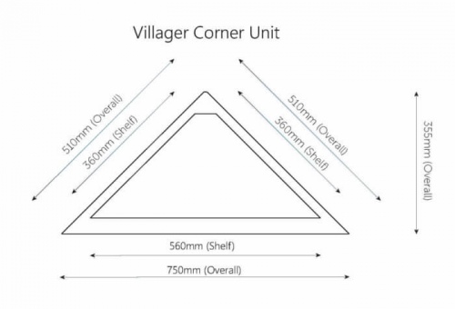 Villager Corner Hutch Maple 760X365X1870