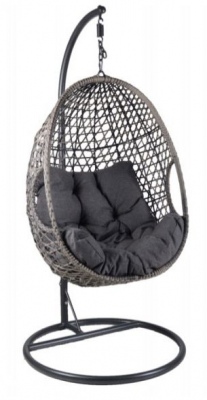 Regent Outdoor Steel & Wicker Pod Chair Grey