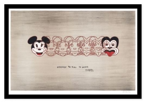 Mickey To Tiki Tu Meke Box Frame Print 26.5X40Cm