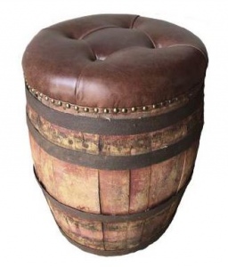 Upholstered Leather Wine Cask Seat 450X450X610Mm