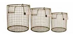Wire Basket Bronze Set Of 3 Largest 36S37Cm