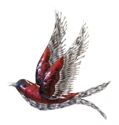 Swallow Red Metal Wall Hanging 39X39X4Cm