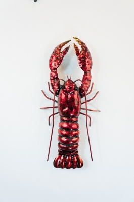 Lobster Metal Wall Art 16X4X33Cm
