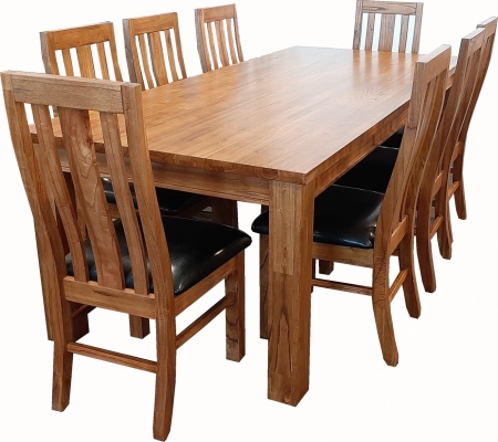 Ashton 9Pc Dining Suite 2250 Table 8 Chairs Pu Sea