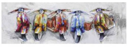 Scooters Canvas Oil Painting 1500X500Mm