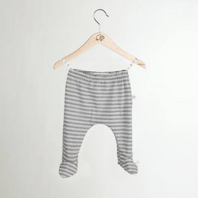 Mokopuna Merino Foot Pants Cloudy Stripe 0