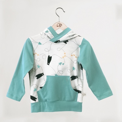 Mokopuna Merino Hoodie Wandering Paws 1