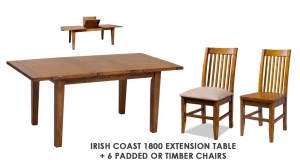 Irish Coast 1800 Ext Table + 6 Dining Chairs