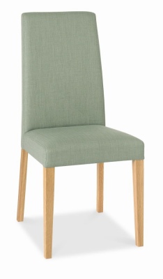 Miles Dining Chair Oak Legs Aqua Fabric 1 Only