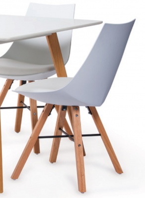Nordiska White Dining Chair Solid Oak Legs