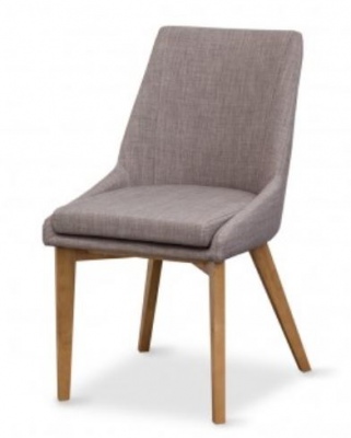 Siediti Dining Chair Light Grey Fabric Oak Legs