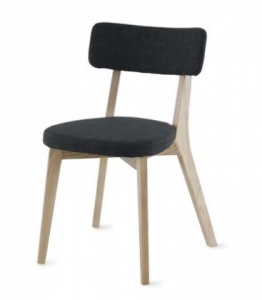 Prego Dining Chair Dark Grey Fabric Oak Legs