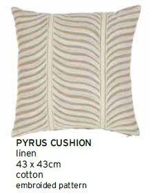 Pyrus Linen Embroided Medium Cushion 43X43Cm