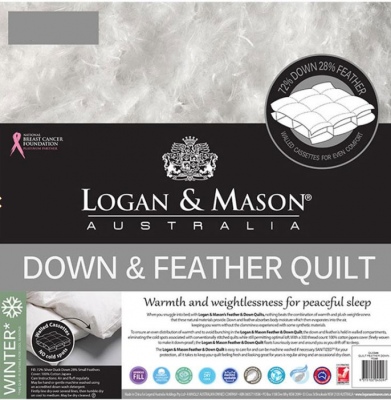 Logan & Mason Down & Feather Quilt 72/28 Super Kin