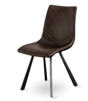 Rustic Vintage Dark Chocolate Dining Chair Metal L