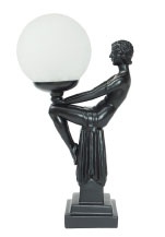 Black Sitting Lady Lamp 23X40CM